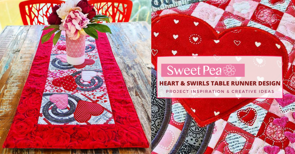 Hearts & Swirls Table Runner Design