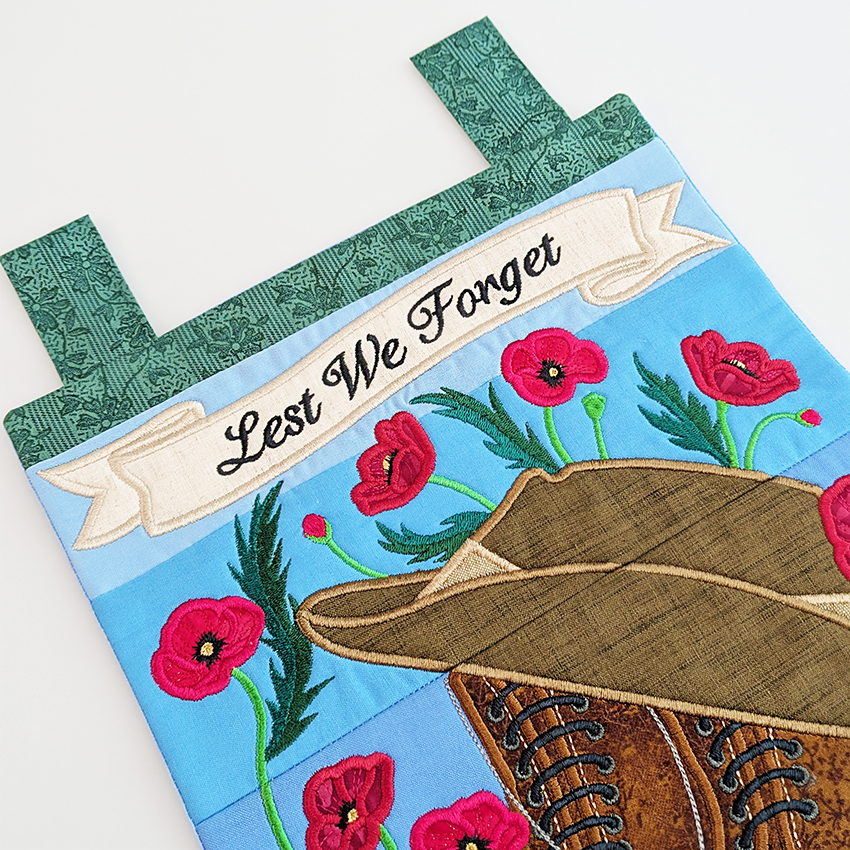 Australian and New Zealand Memorial Hanger In the hoop machine embroidery designs