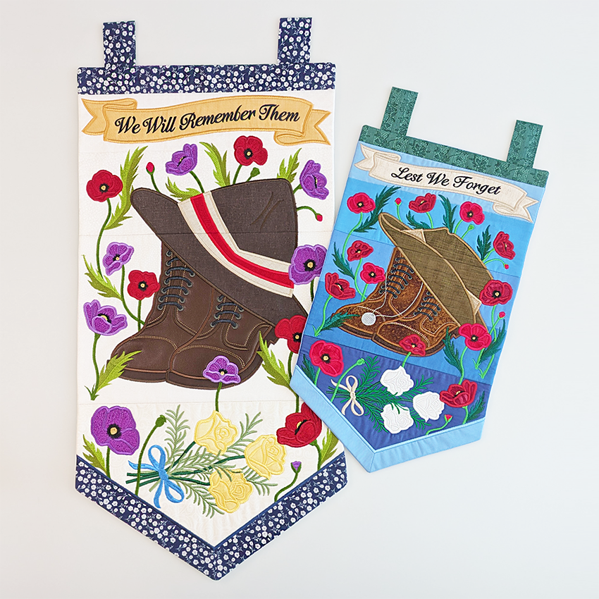 Australian and New Zealand Memorial Hanger In the hoop machine embroidery designs