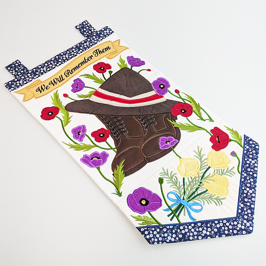 Australian and New Zealand Memorial Hanger In the hoop machine embroidery designs