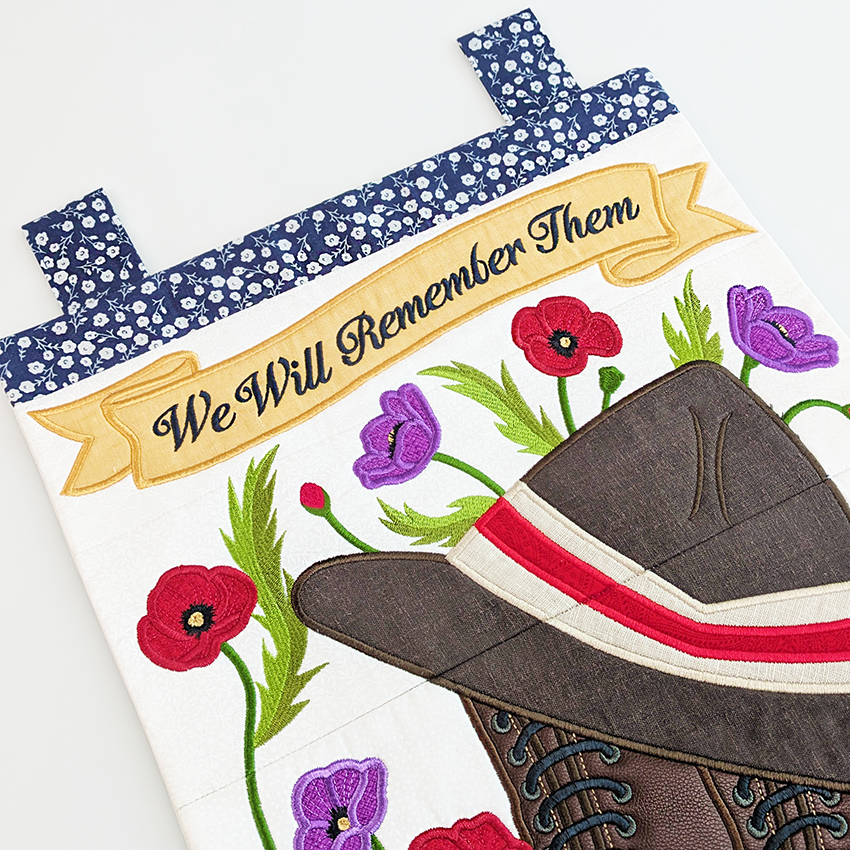 Australian and New Zealand Memorial Hanger In the hoop machine embroidery designs