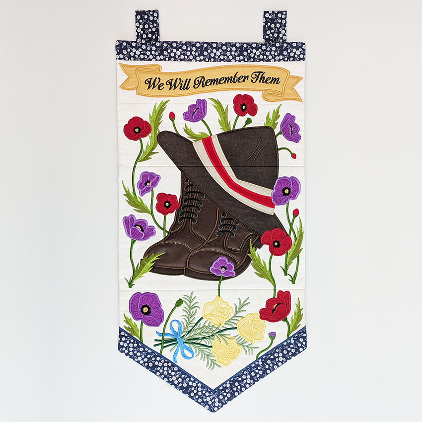 Australian and New Zealand Memorial Hanger In the hoop machine embroidery designs