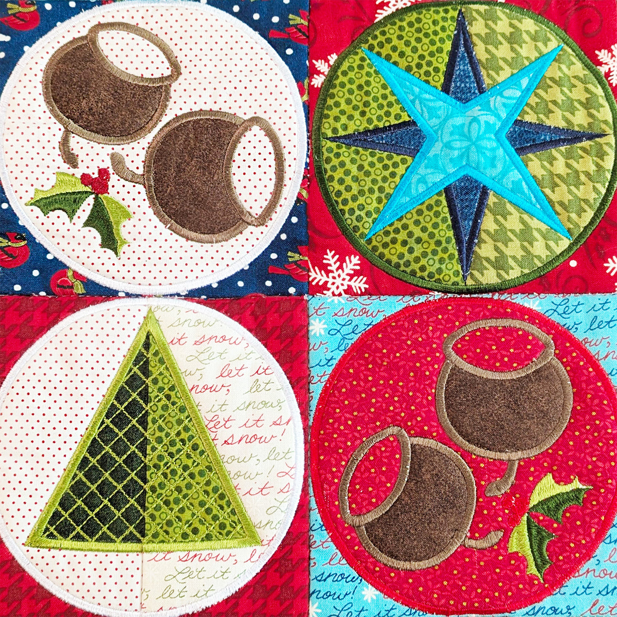 Aussie Christmas Tree Skirt In the hoop machine embroidery designs