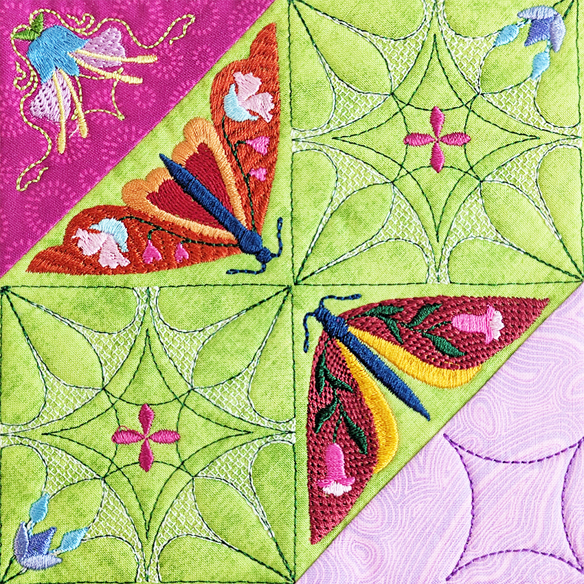 BOM Woodland Wonderland Quilt - Block 3 In the hoop machine embroidery designs