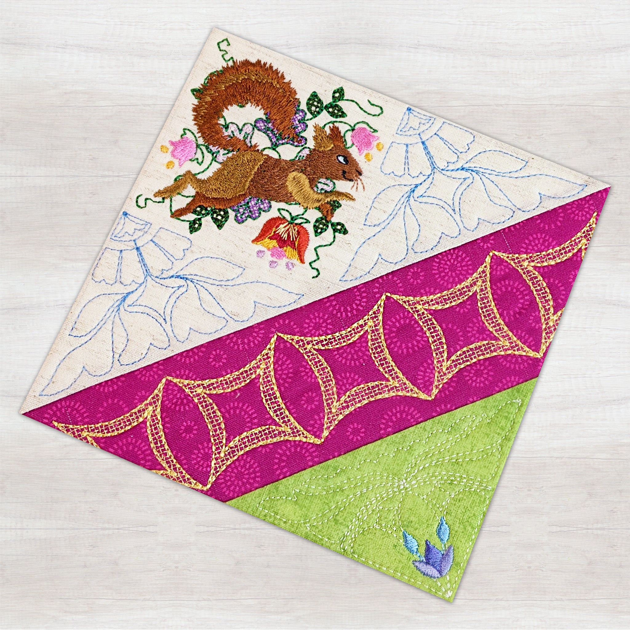 BOM Woodland Wonderland Quilt - Block 6 In the hoop machine embroidery designs