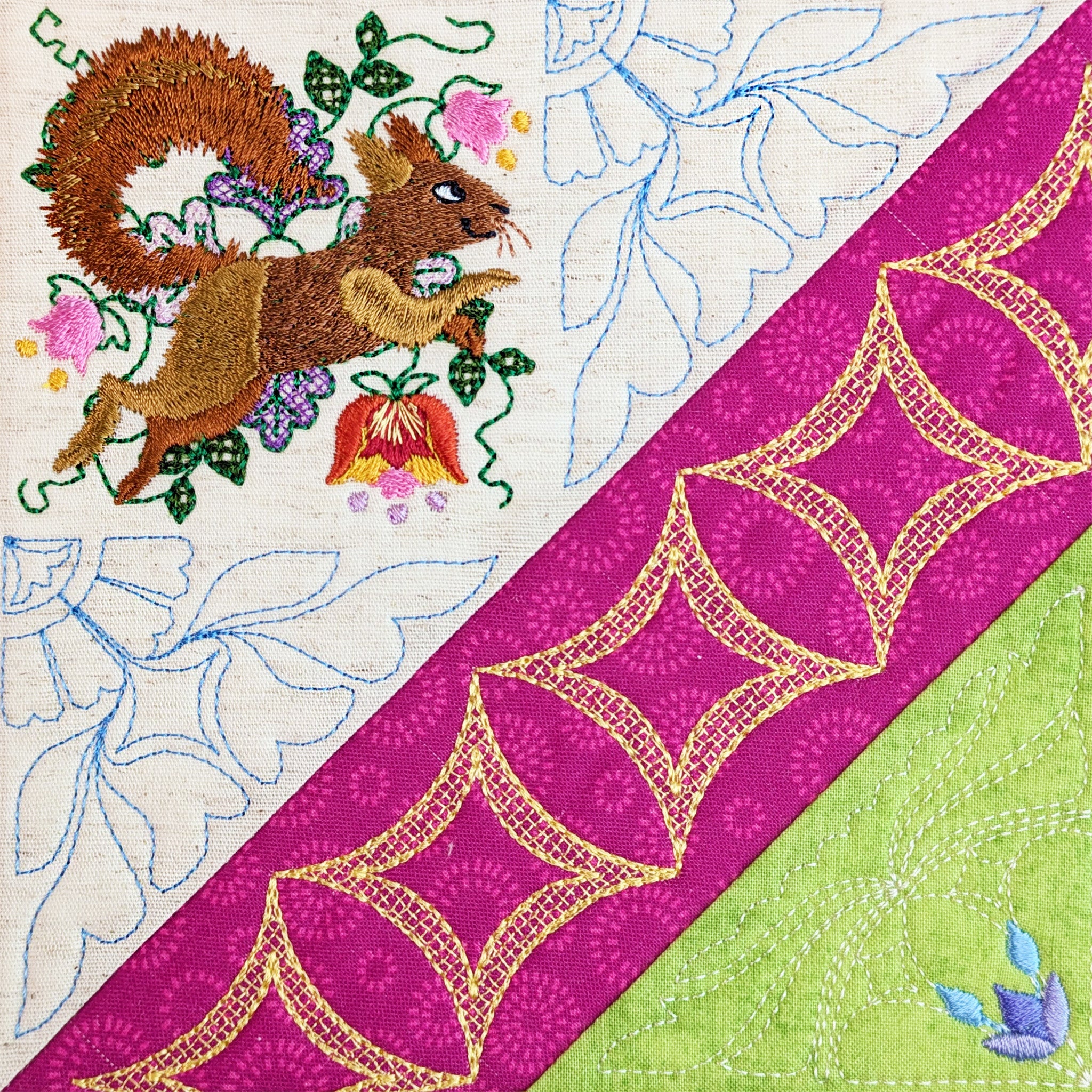 BOM Woodland Wonderland Quilt - Block 6 In the hoop machine embroidery designs