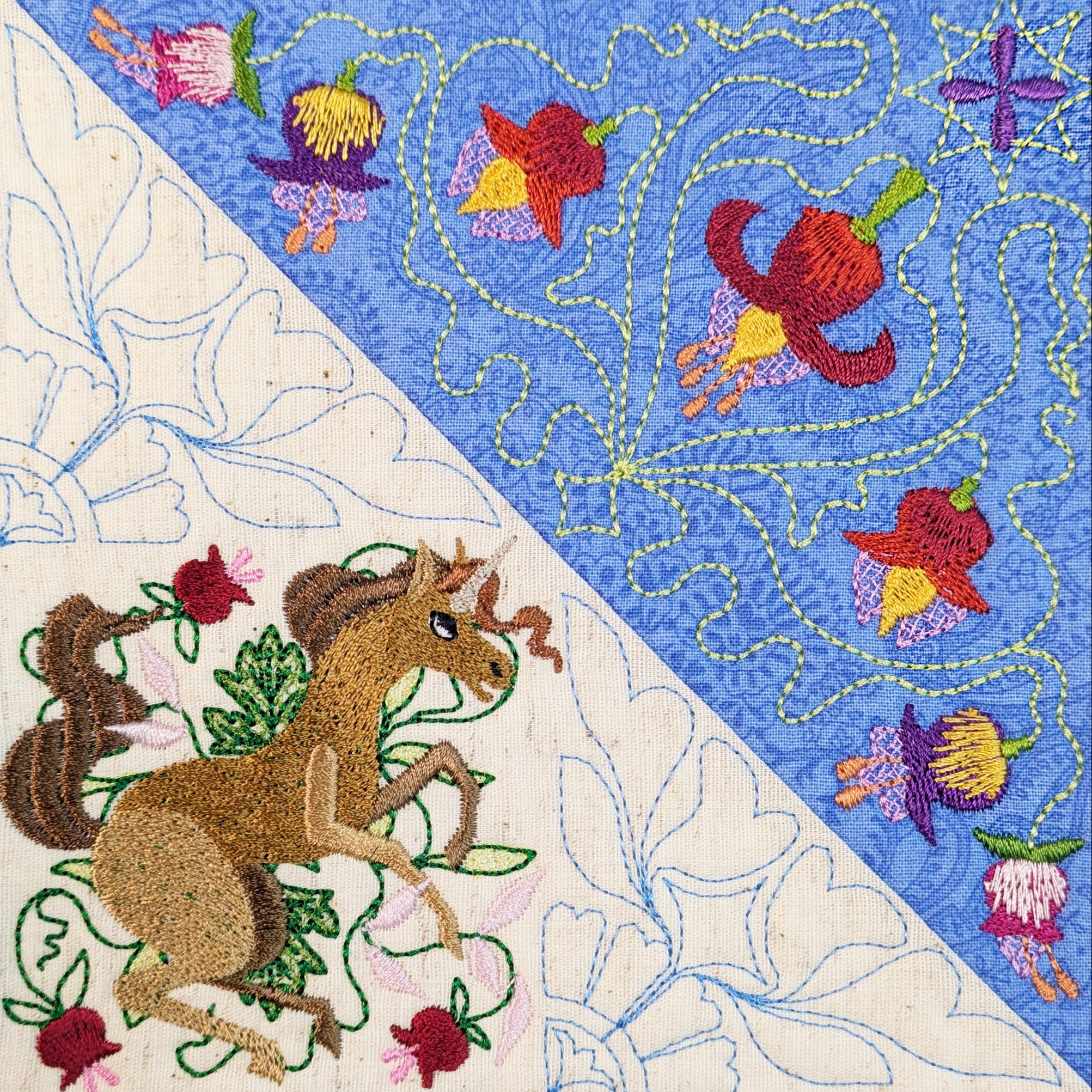 bom block 9 horse design sweet pea