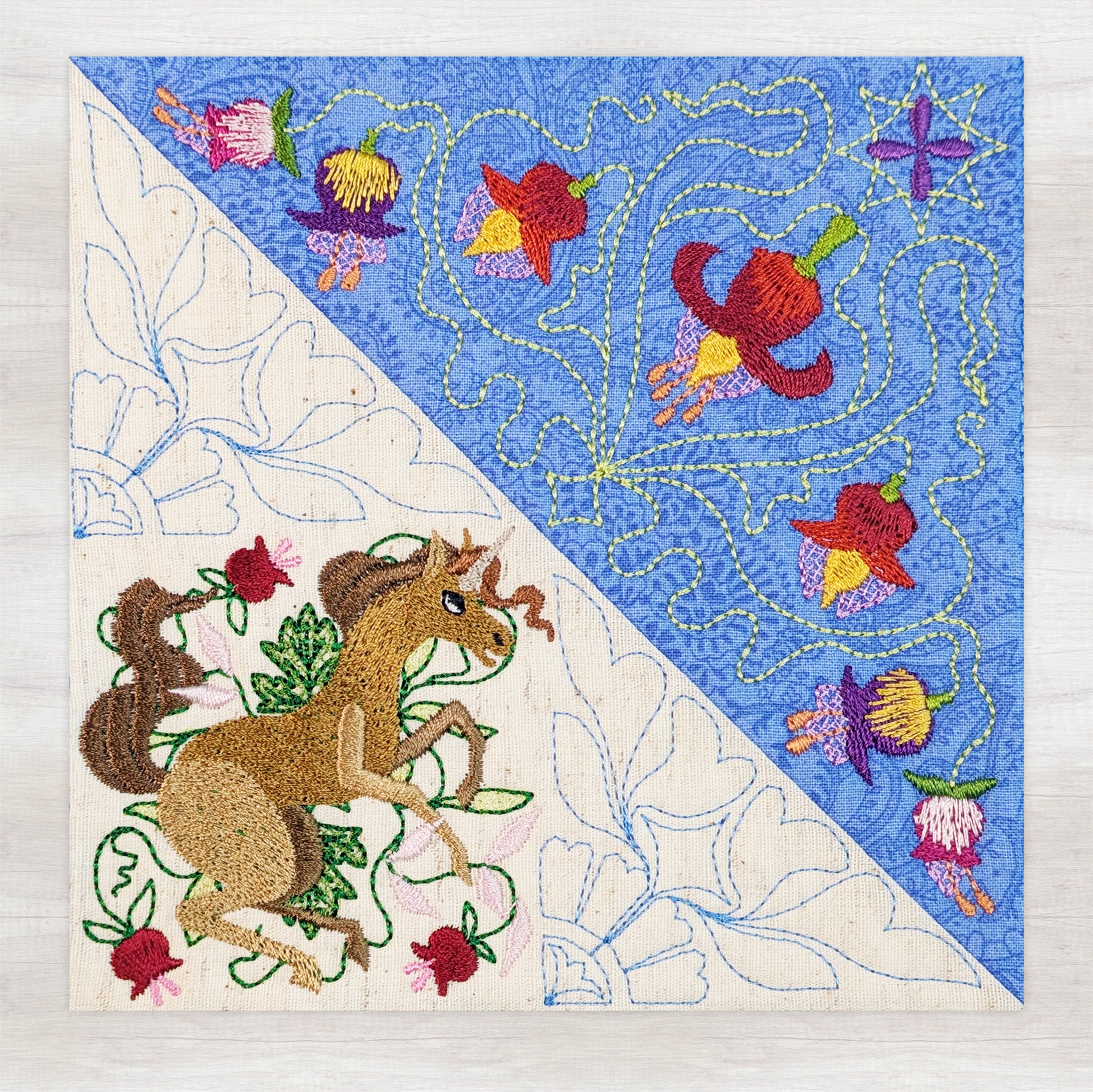bom block 9 woodland wonderland sweet pea ith