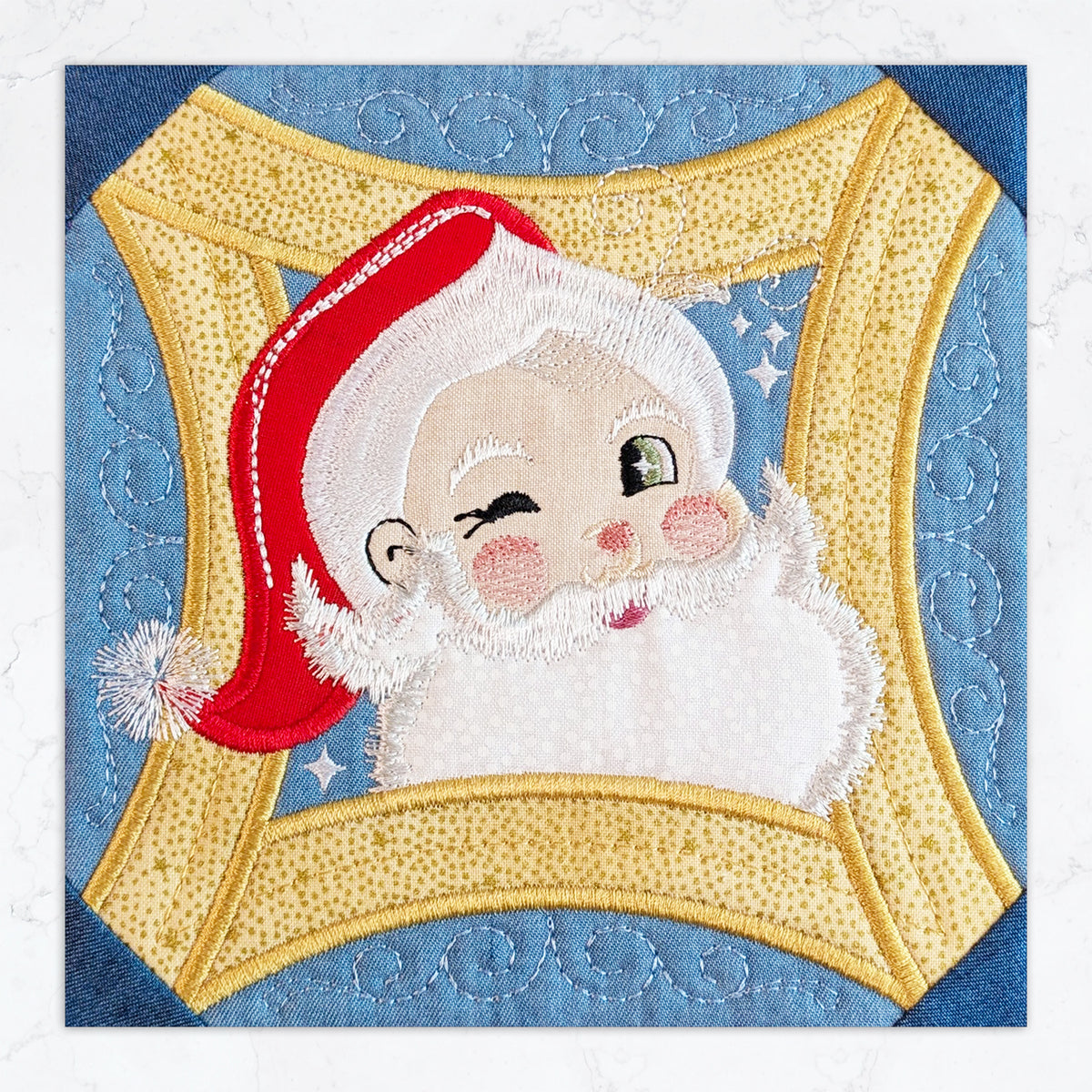 full front on santa block in 2026 christmas bow