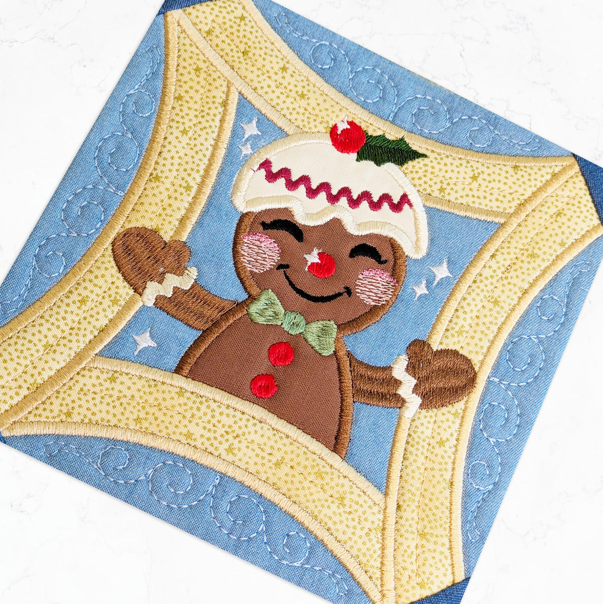 Merry-Go-Round Christmas Quilt - Block 3 In the hoop machine embroidery designs