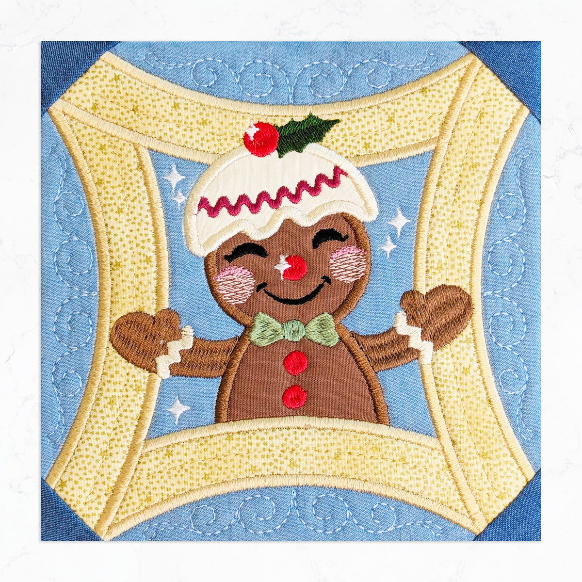 Merry-Go-Round Christmas Quilt - Block 3 In the hoop machine embroidery designs