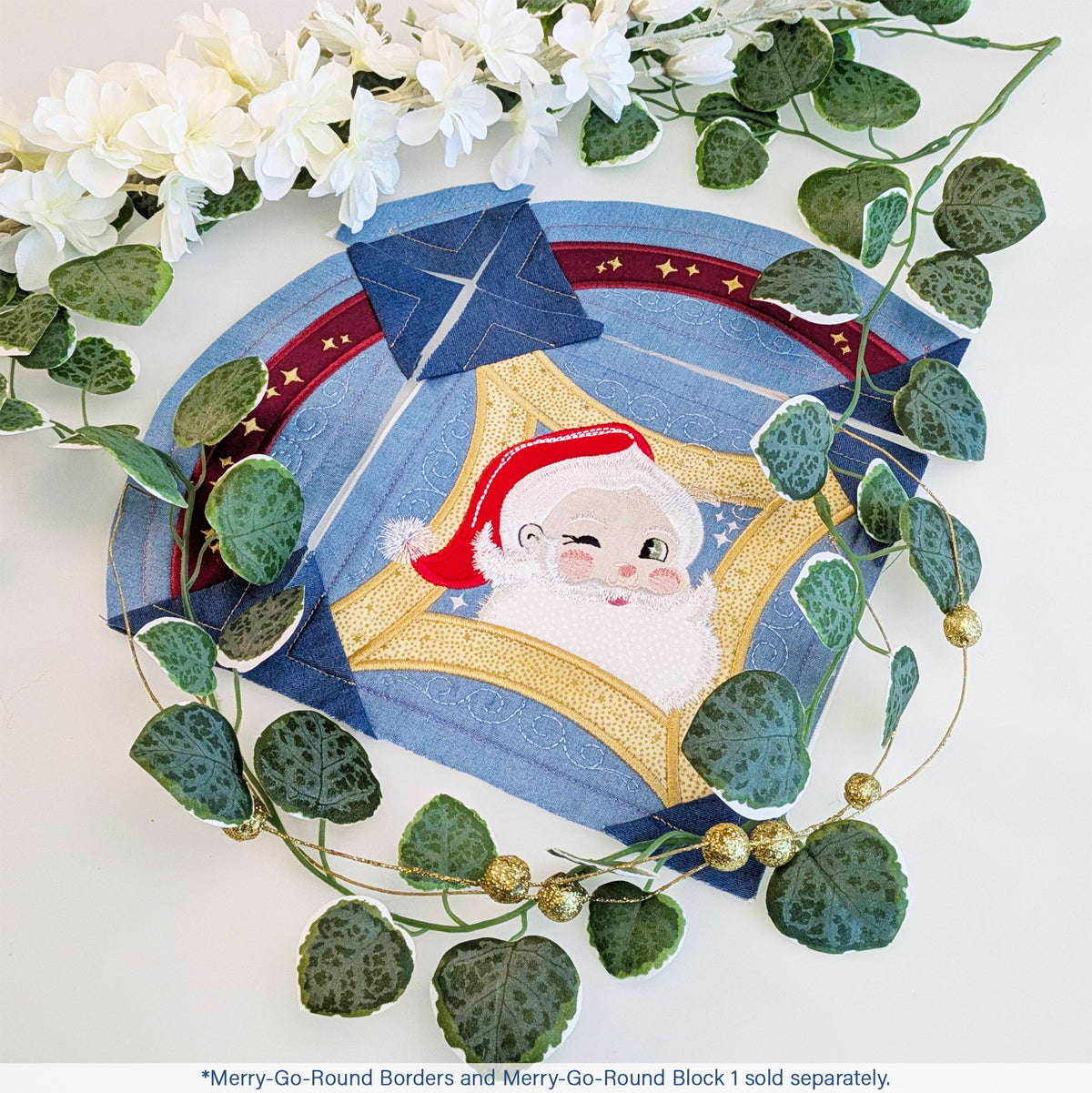 Merry-Go-Round Christmas Quilt - Borders and Corners In the hoop machine embroidery designs
