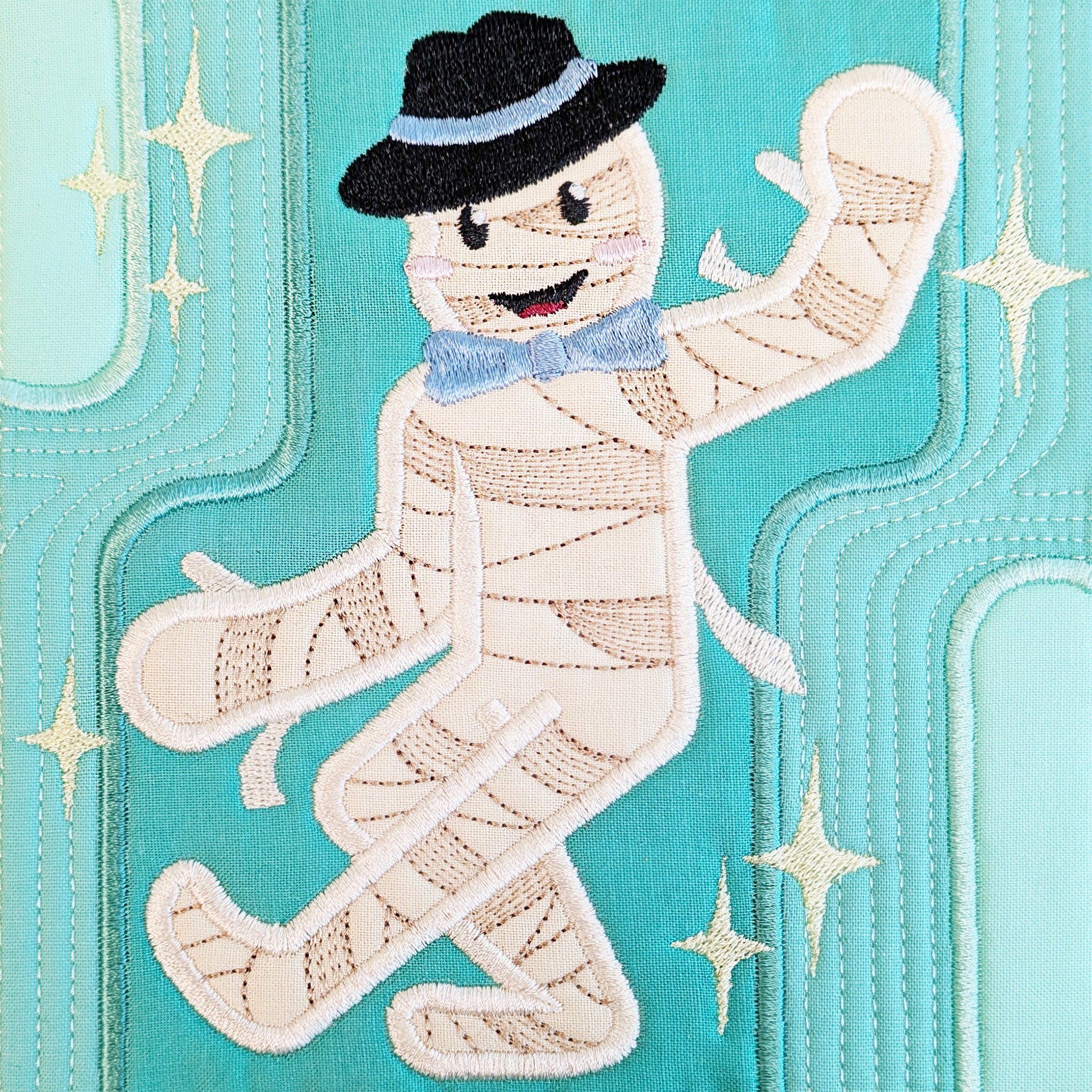 BOW Monster Dance Quilt - Block 10 In the hoop machine embroidery designs