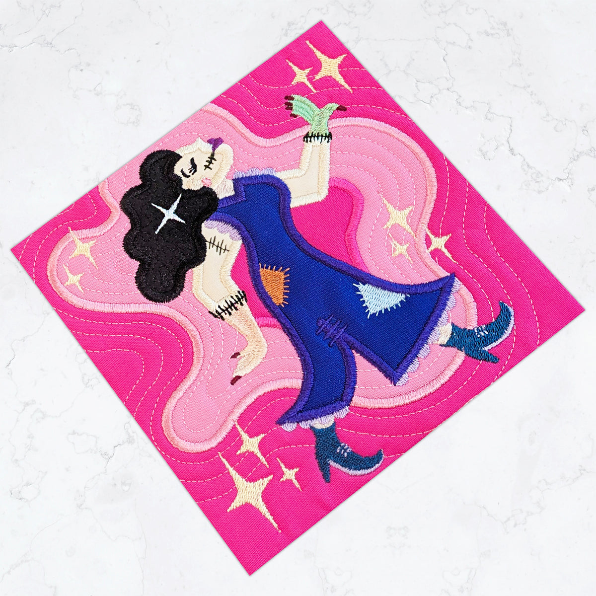 BOW Monster Dance Quilt - Block 15 In the hoop machine embroidery designs
