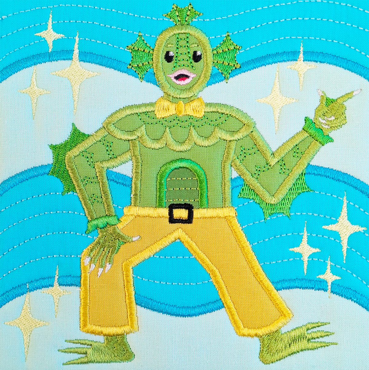 BOW Monster Dance Quilt - Block 16 In the hoop machine embroidery designs