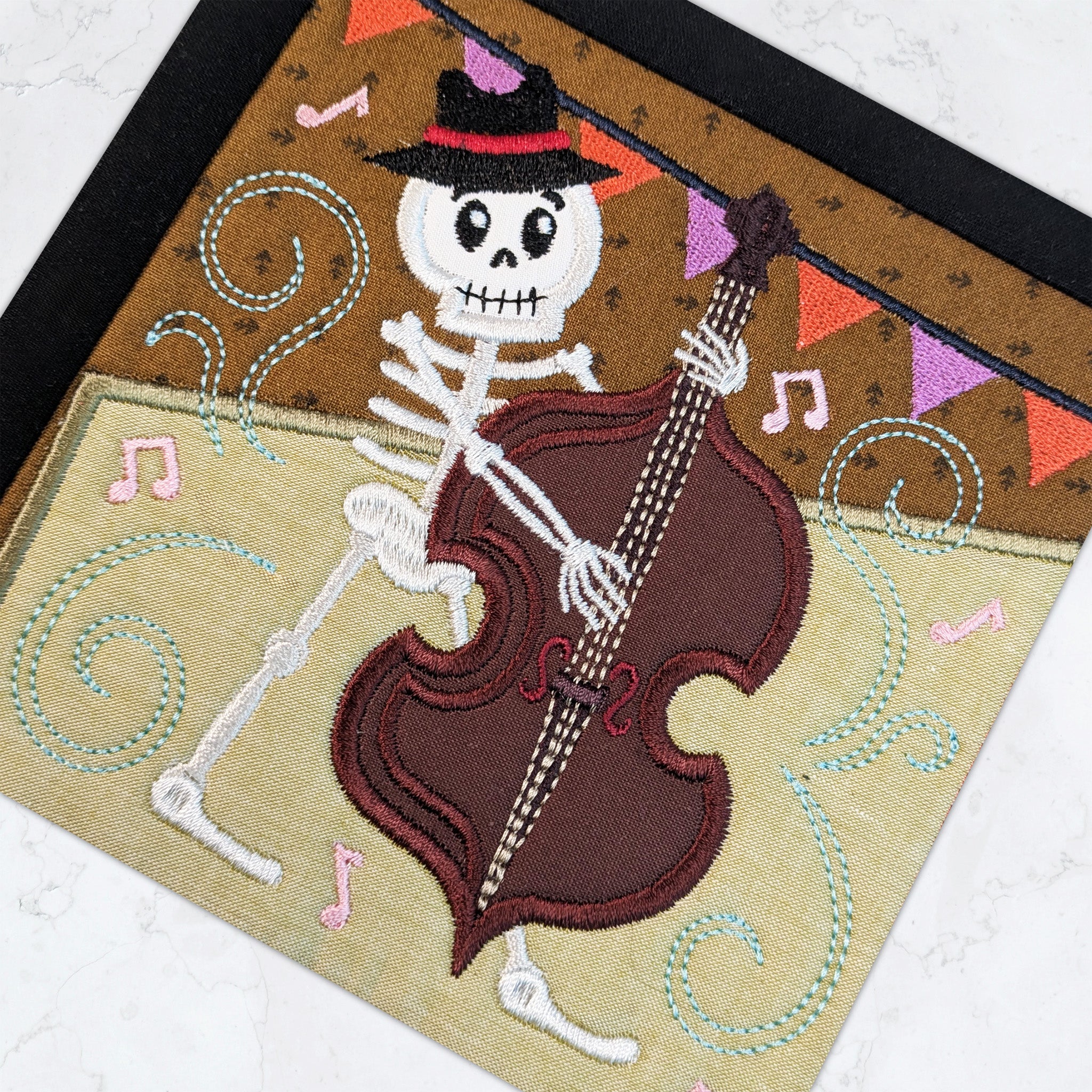 BOW Monster Dance Quilt - Block 1 In the hoop machine embroidery designs