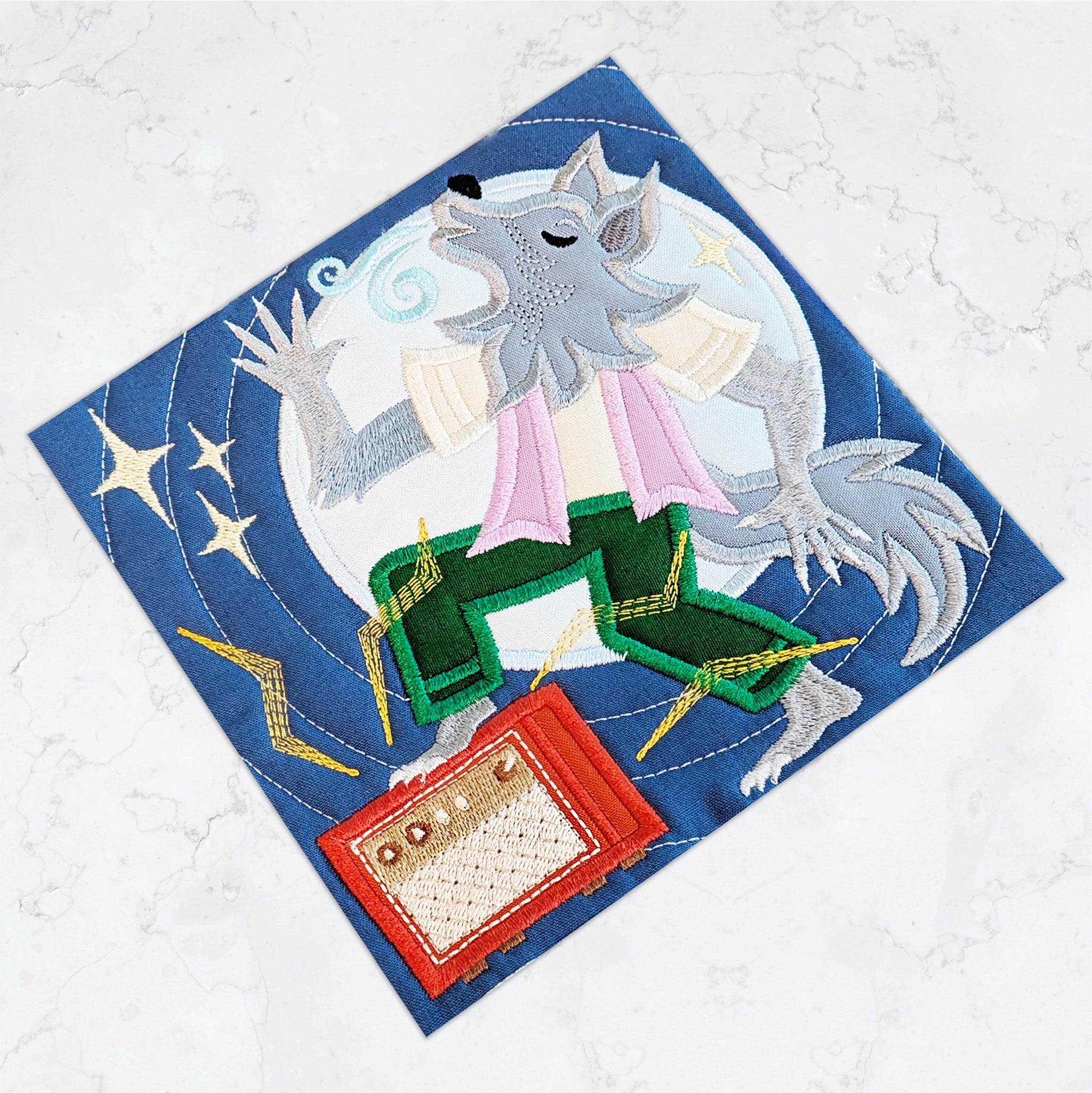 BOW Monster Dance Quilt - Block 6 In the hoop machine embroidery designs