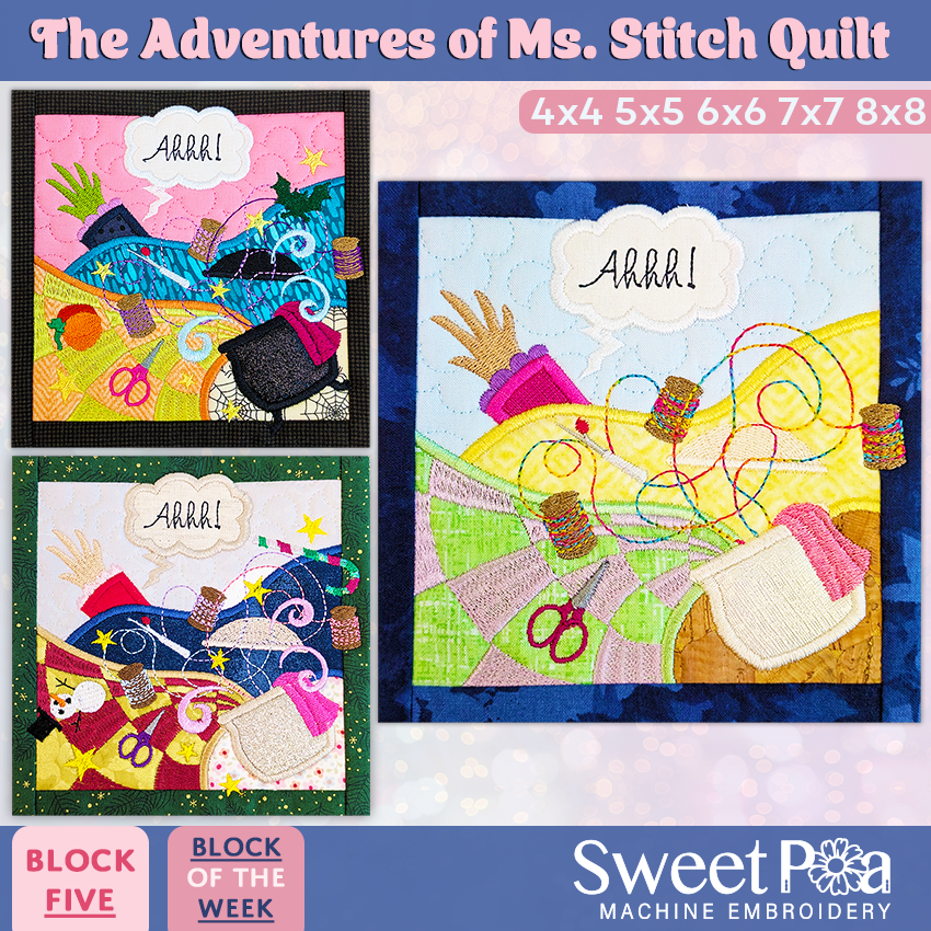 BOW The Adventures of Ms. Stitch - Block 5