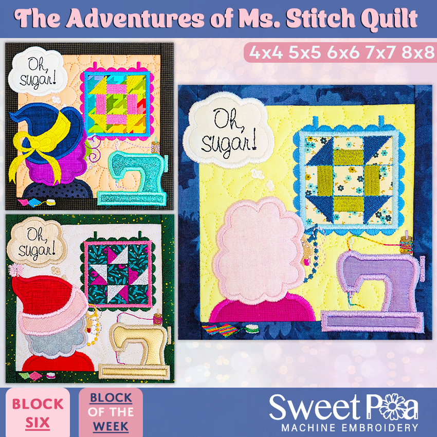 BOW The Adventures of Ms. Stitch - Block 6