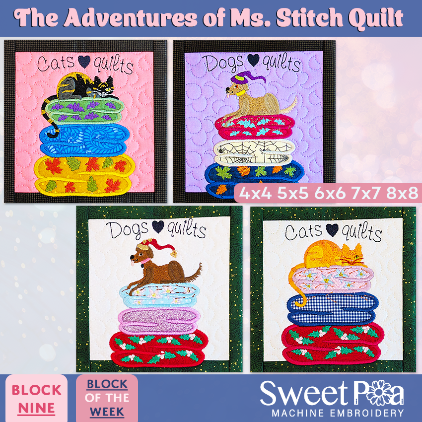 BOW The Adventures of Ms. Stitch - Block 9