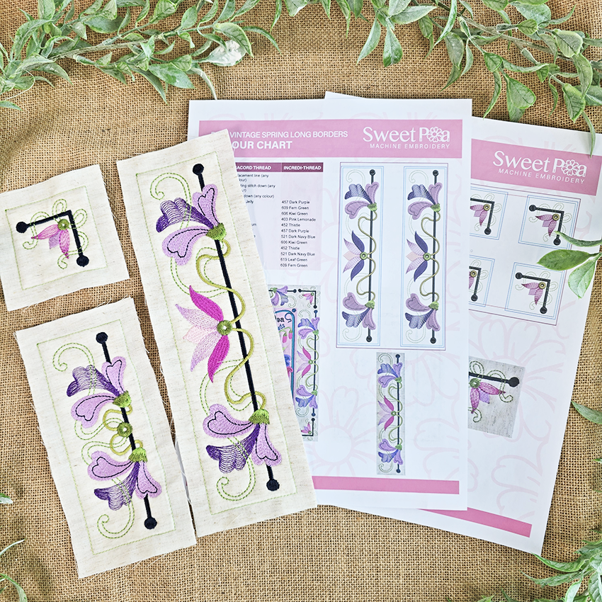 BOW Vintage Spring Quilt - Borders In the hoop machine embroidery designs