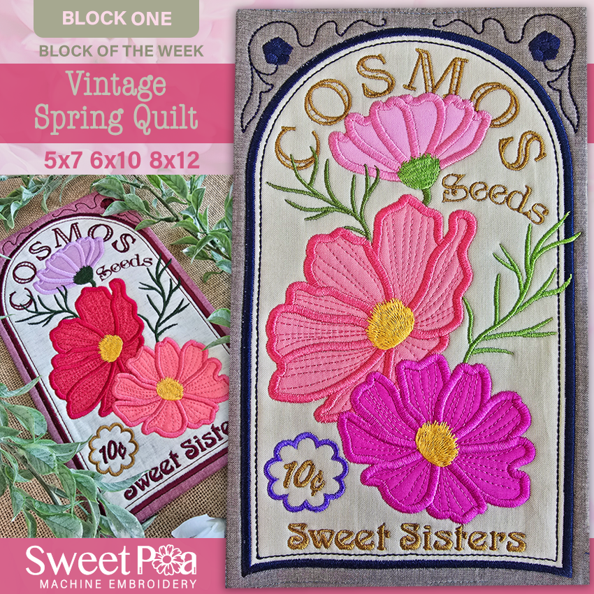 BOW Vintage Spring Quilt - Block 1