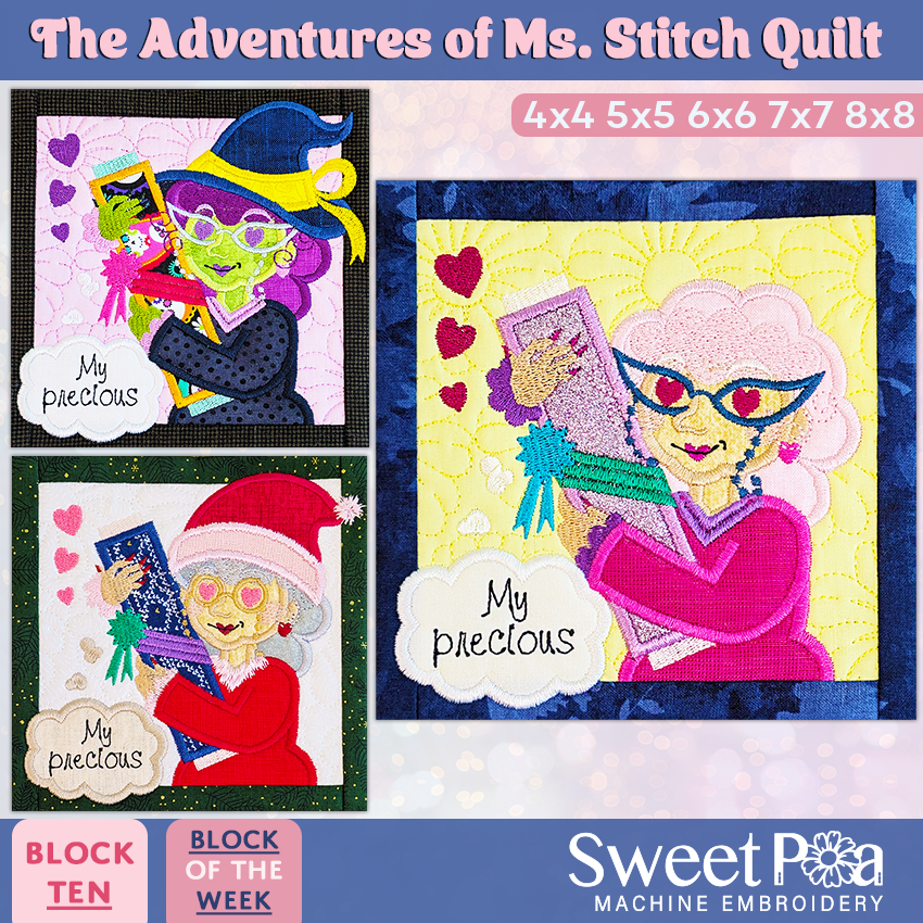 BOW The Adventures of Ms. Stitch - Block 10