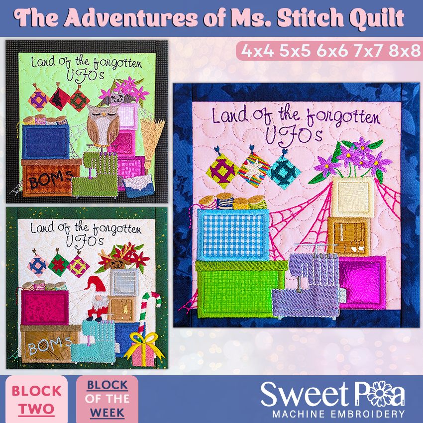 BOW The Adventures of Ms. Stitch - Block 2