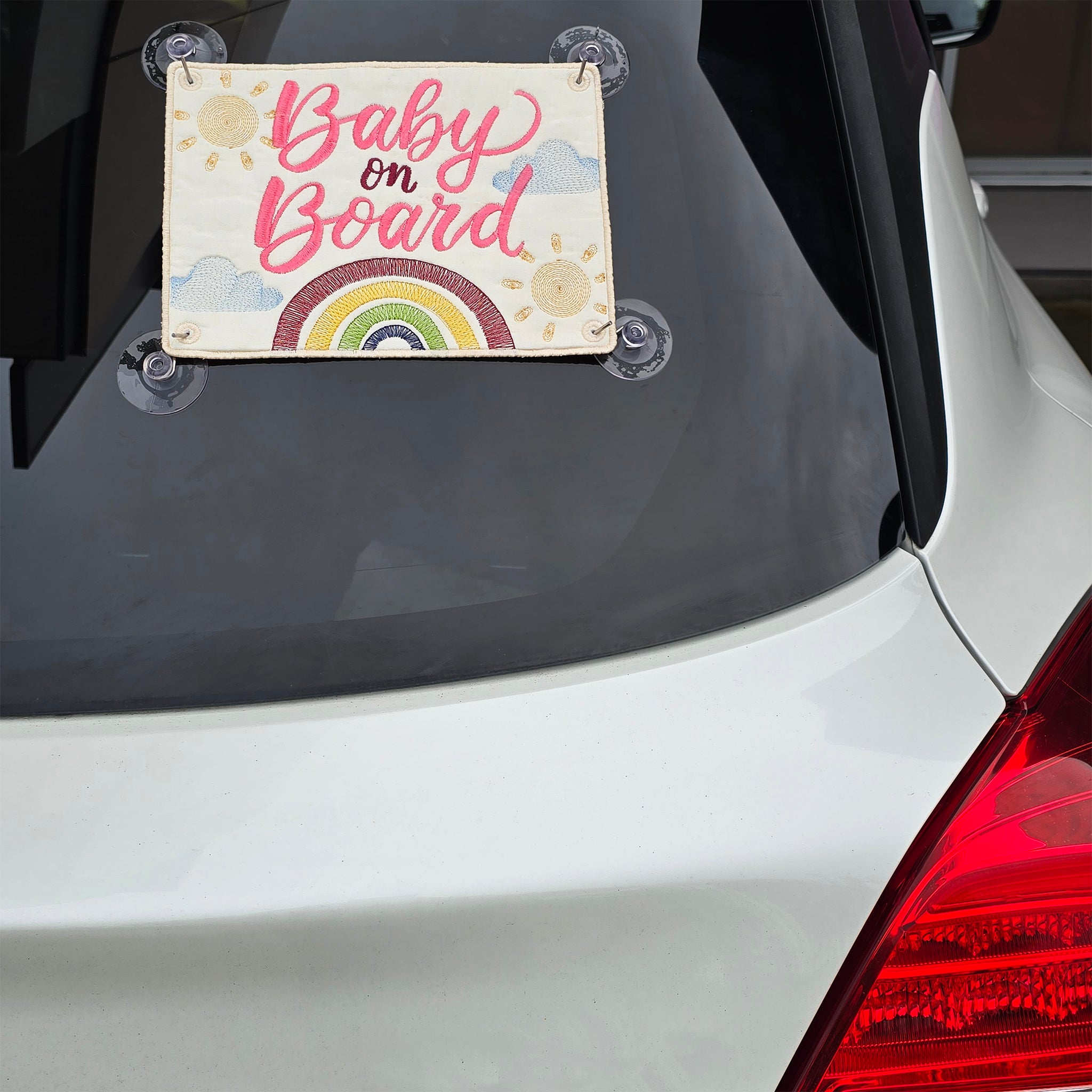 Baby On Board Car Sign In the hoop machine embroidery designs