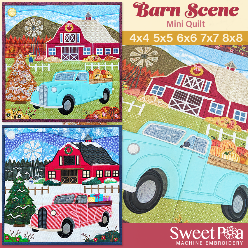Barn Scene Mini Quilt or Hanger
