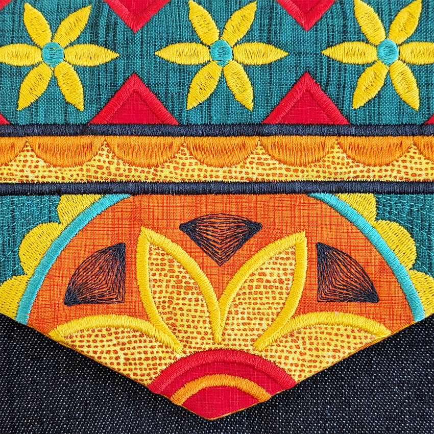 Boho Bloom Clutch In the hoop machine embroidery designs