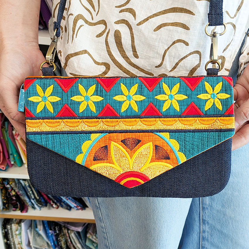 Boho Bloom Clutch In the hoop machine embroidery designs