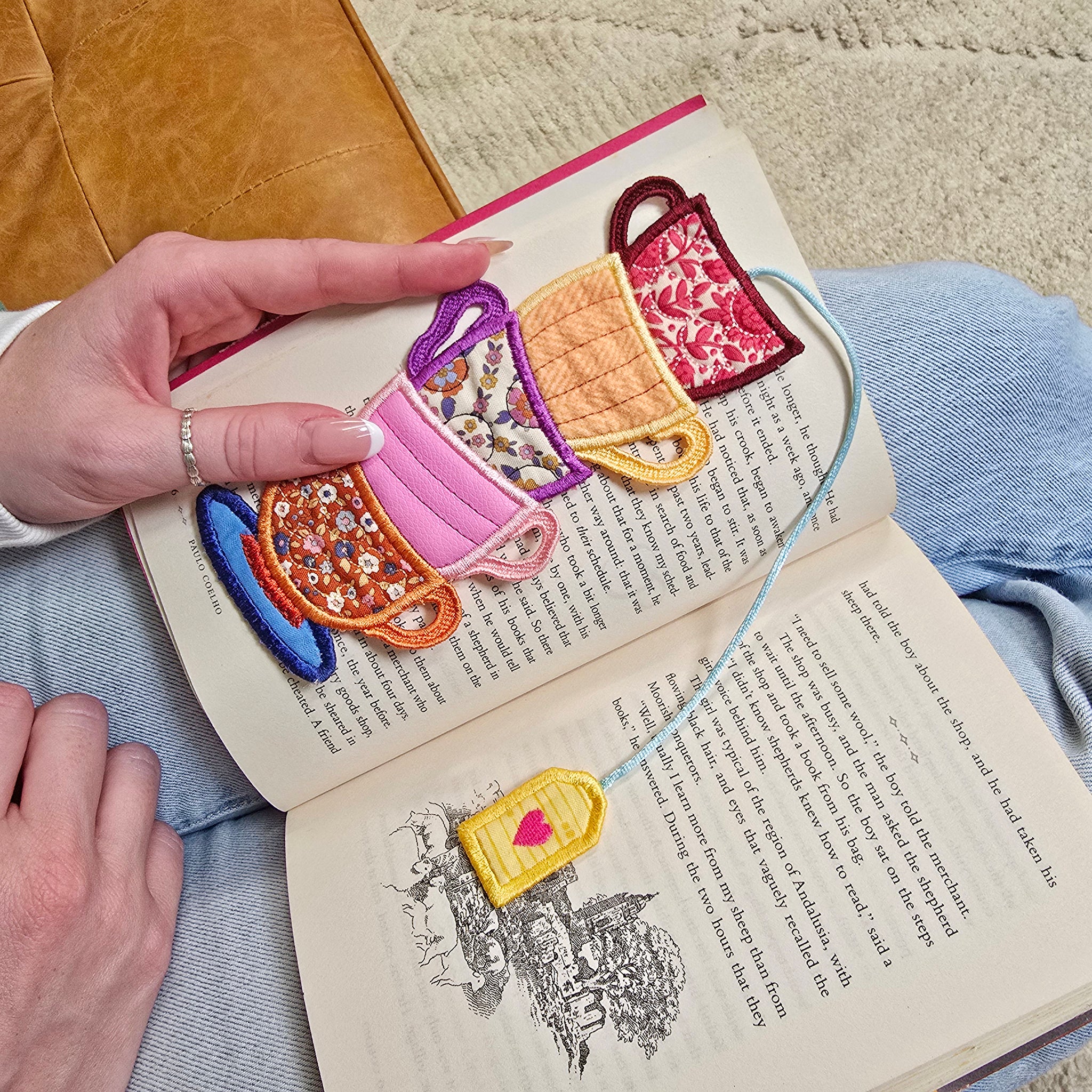 Book Stack Bookmarks In the hoop machine embroidery designs