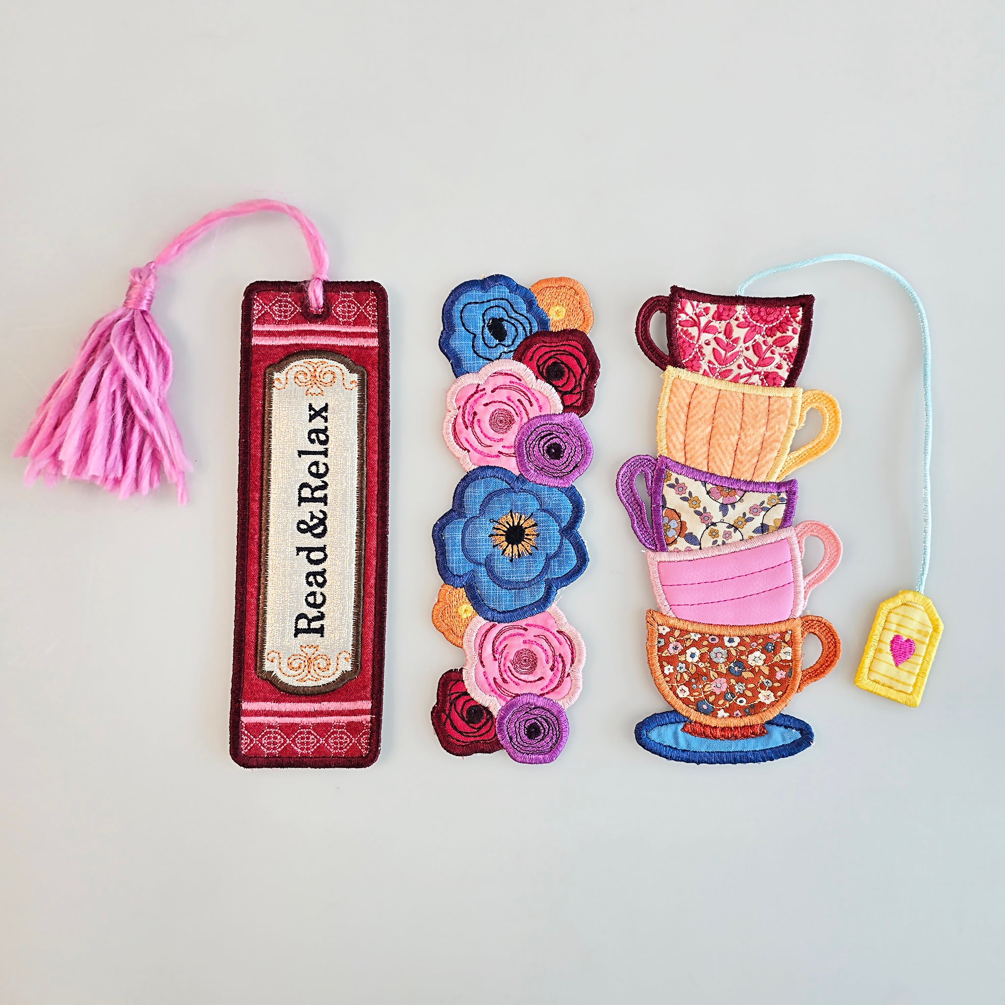 Book Stack Bookmarks In the hoop machine embroidery designs