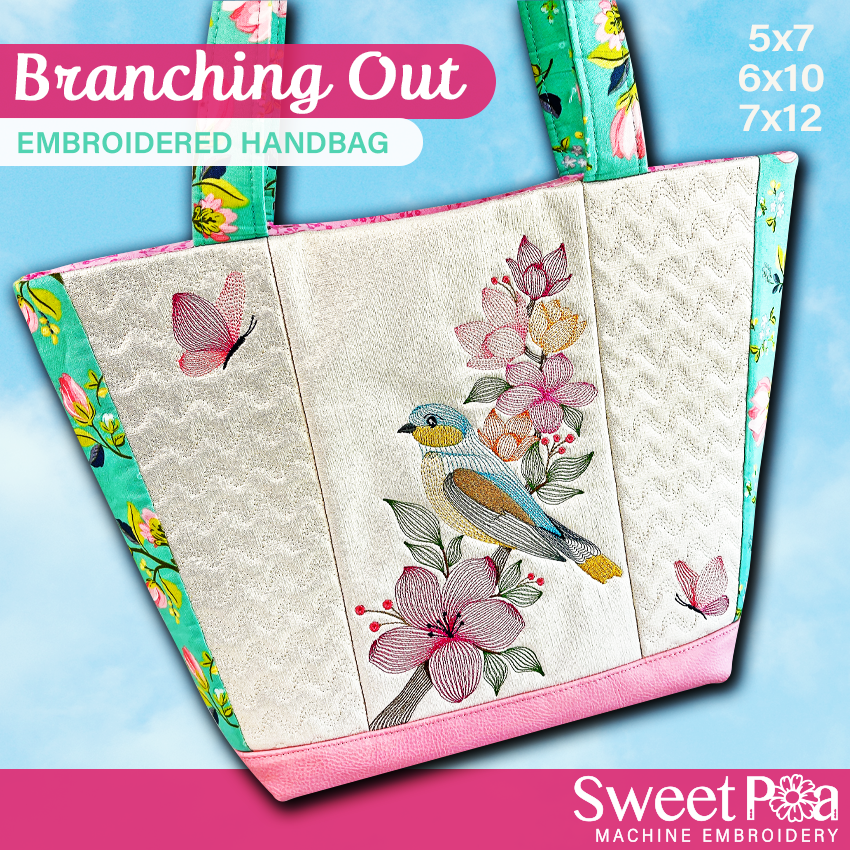 embroidered tackle bag Branching Out Embroidered Handbag