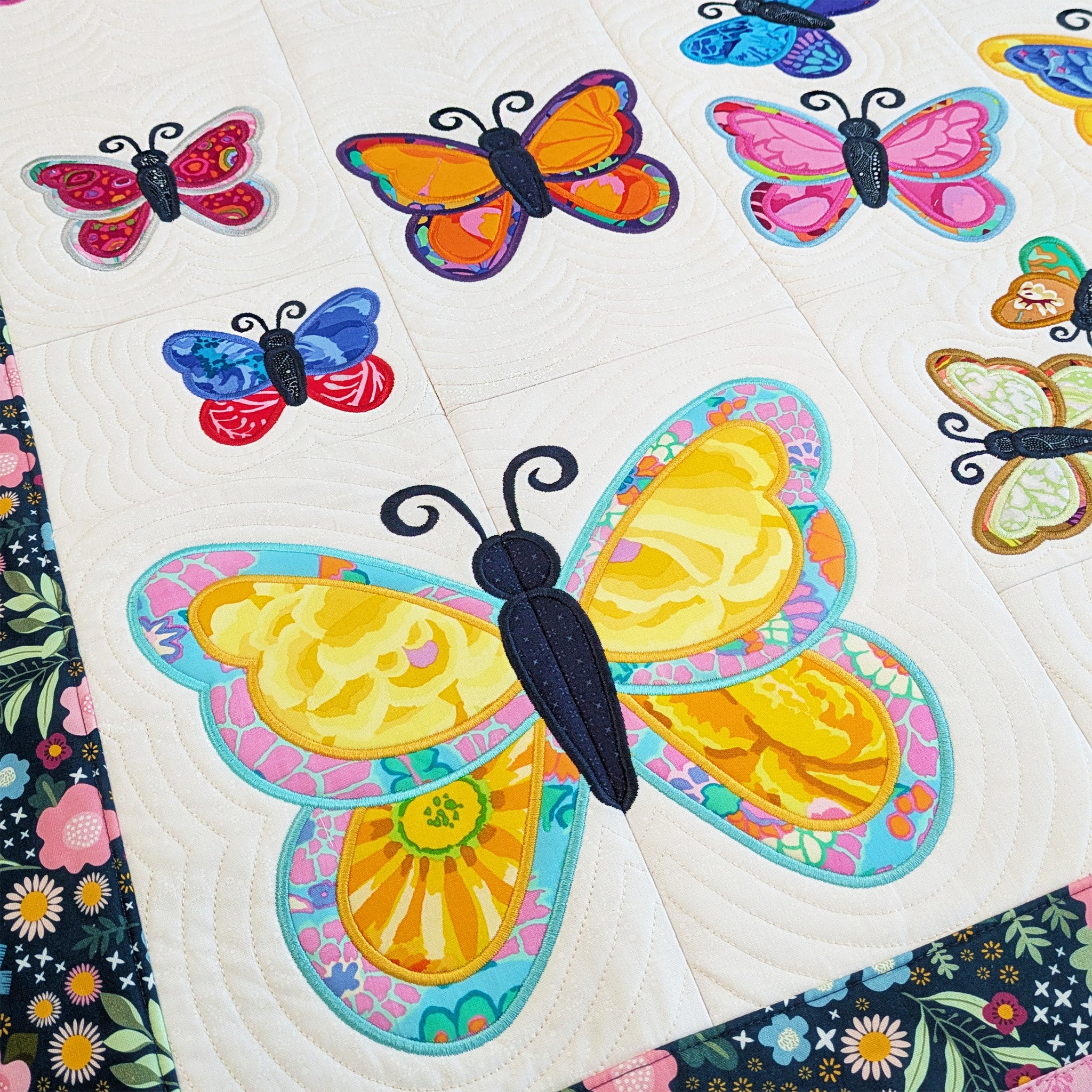 Butterfly Blocks and Quilt In the hoop machine embroidery designs