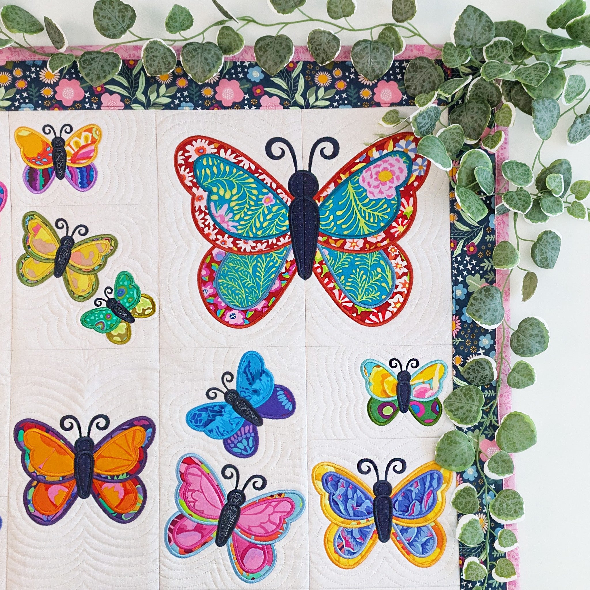 Butterfly Blocks and Quilt In the hoop machine embroidery designs