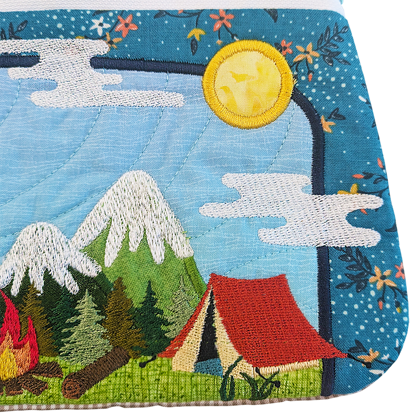Camping Scene Zipper Case close up 2