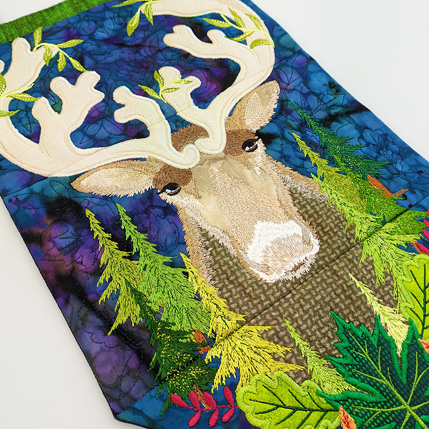 Caribou Reindeer Hanger In the hoop machine embroidery designs