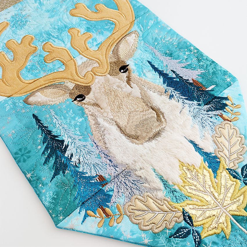 Caribou Reindeer Hanger In the hoop machine embroidery designs