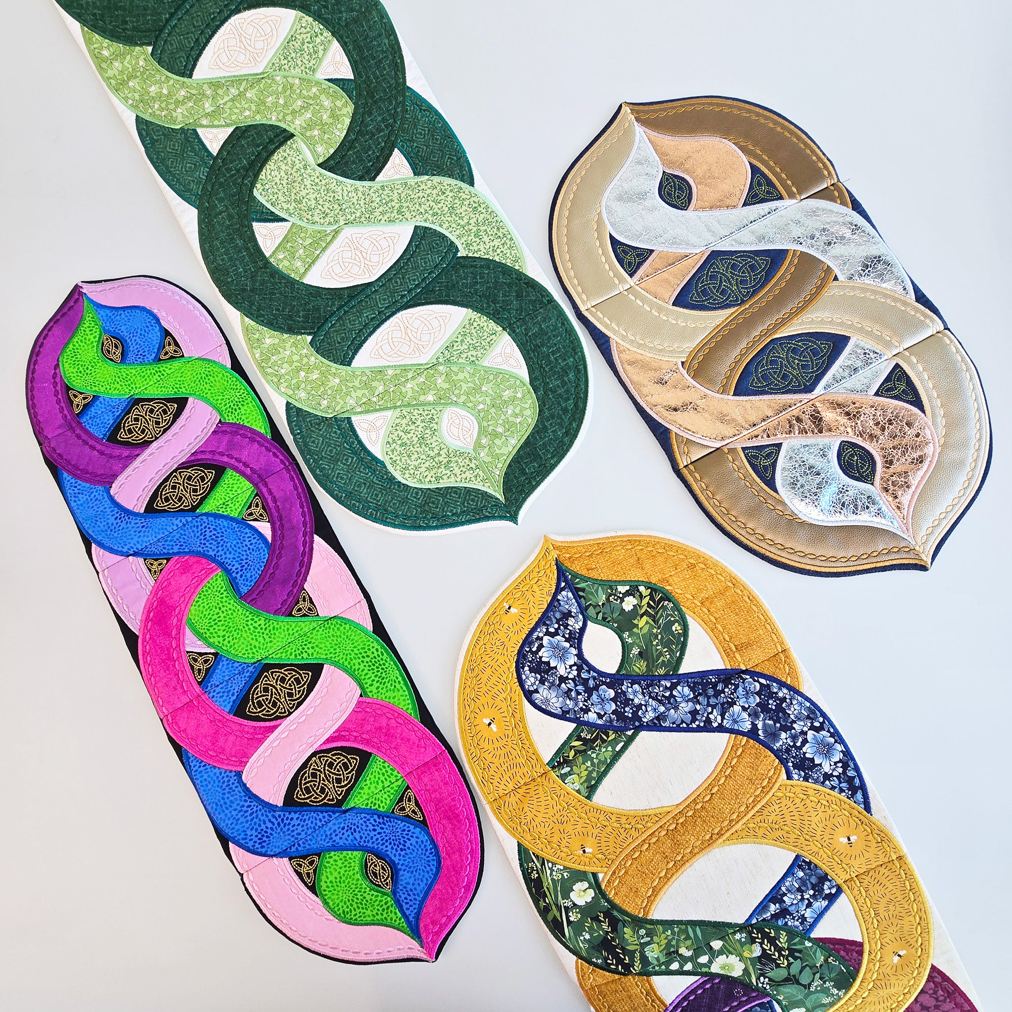all four celtic braids runner samples