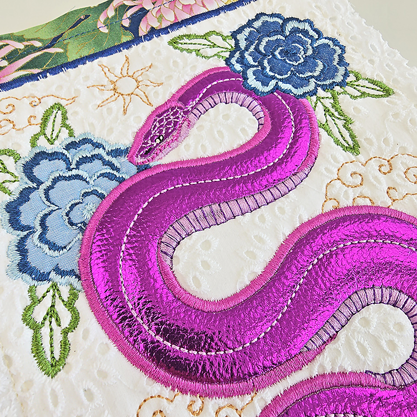 Chinese Zodiac Snake Mini Flag or Quilt Block