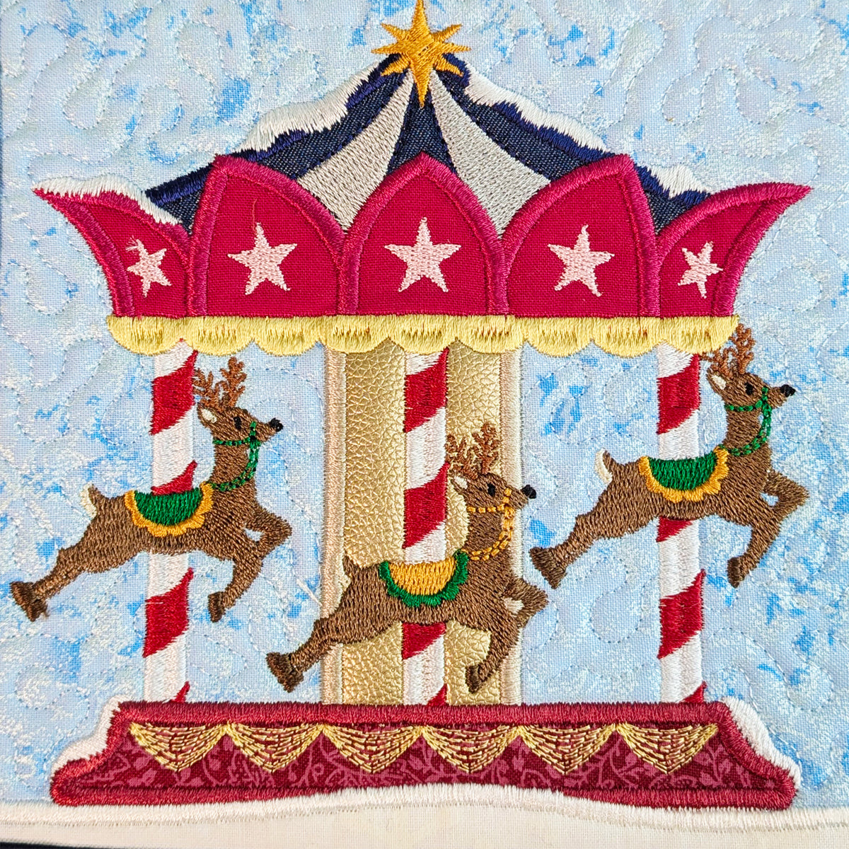 Christmas Market Quilt In the hoop machine embroidery designs