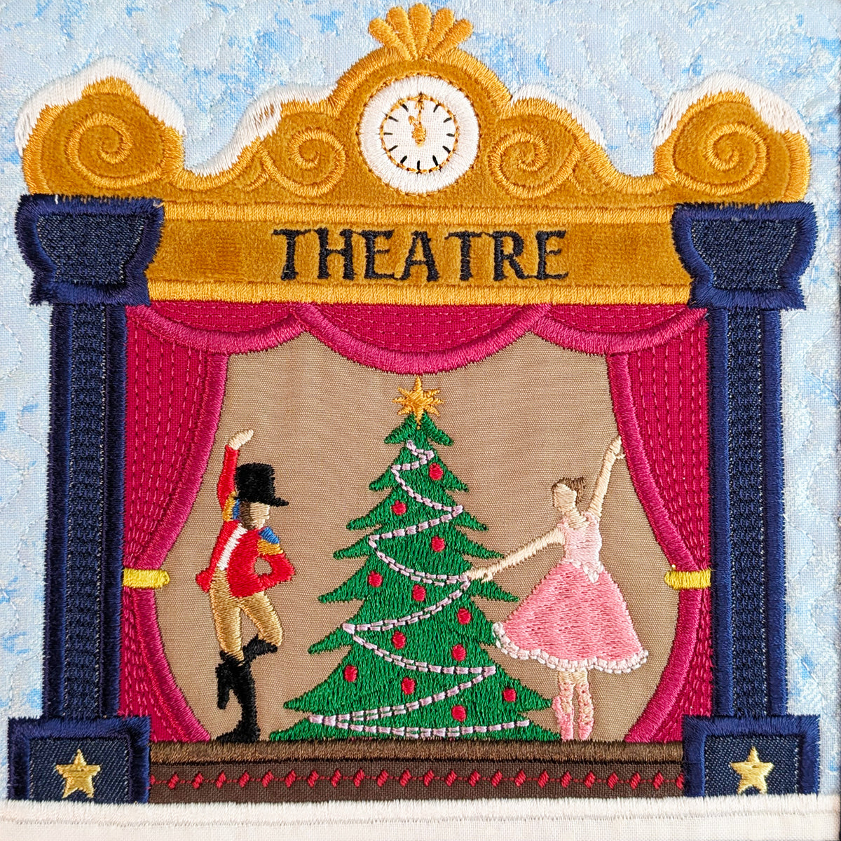 Christmas Market Quilt In the hoop machine embroidery designs