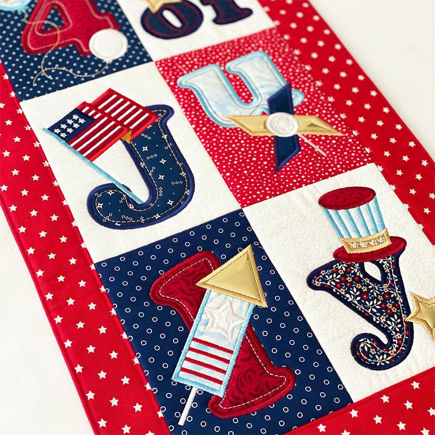 4th of July Flag or Wall Hanger In the hoop machine embroidery designs