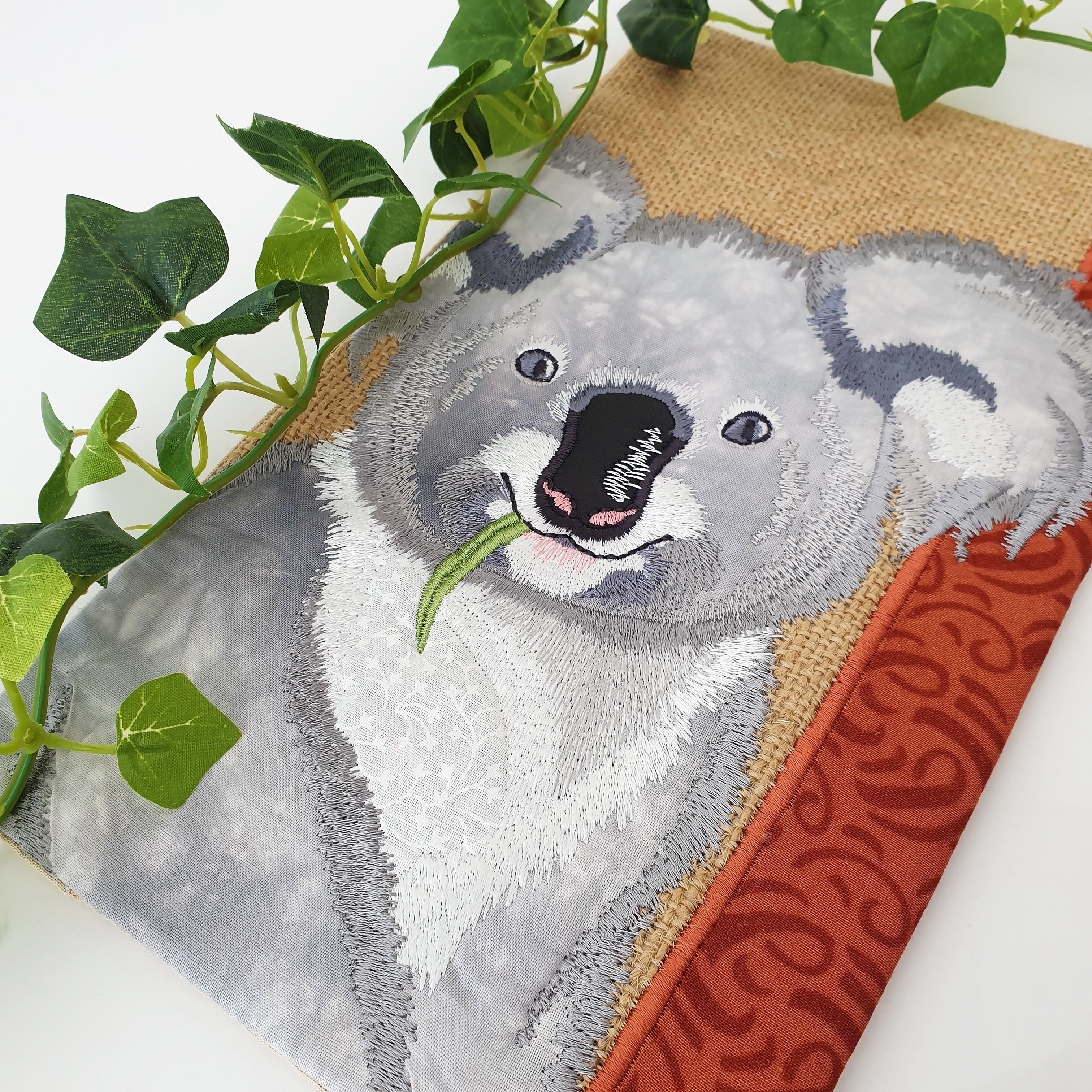 Koala Add-on Block or Mug Rug In the hoop machine embroidery designs