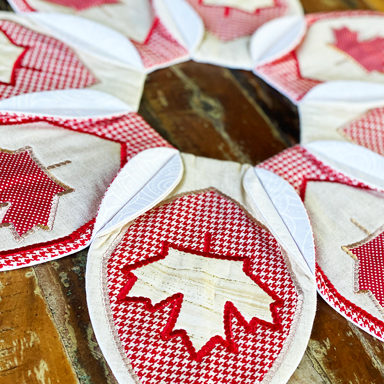 Canada Maple Leaf Table Centre In the hoop machine embroidery designs