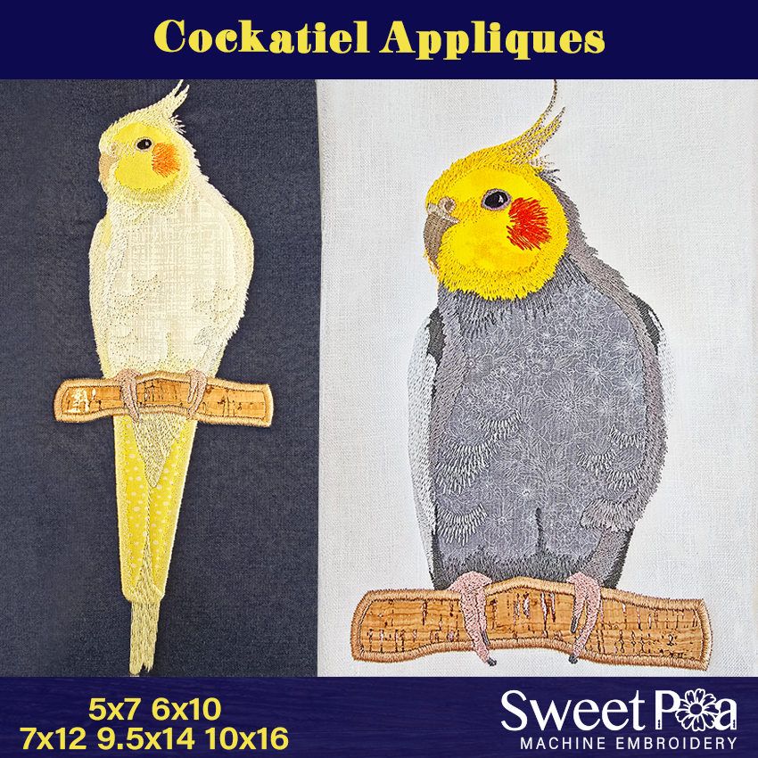 Australian Cockatiel Applique
