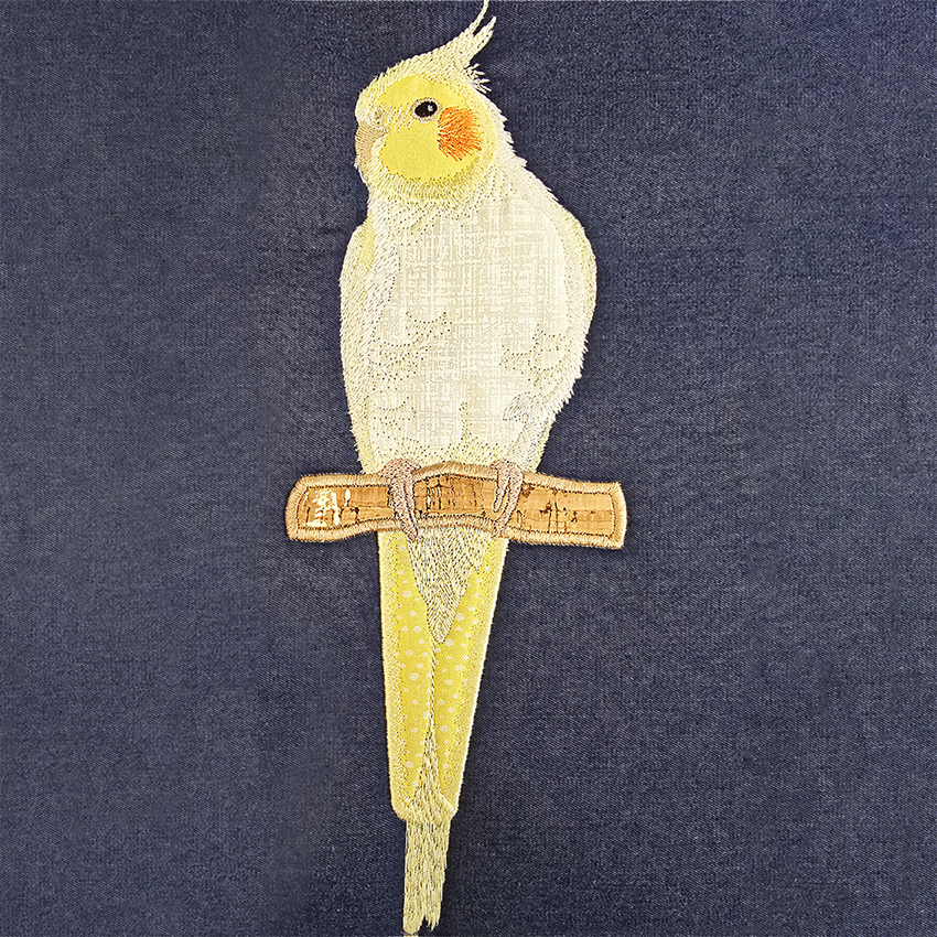 Australian Cockatiel Applique In the hoop machine embroidery designs