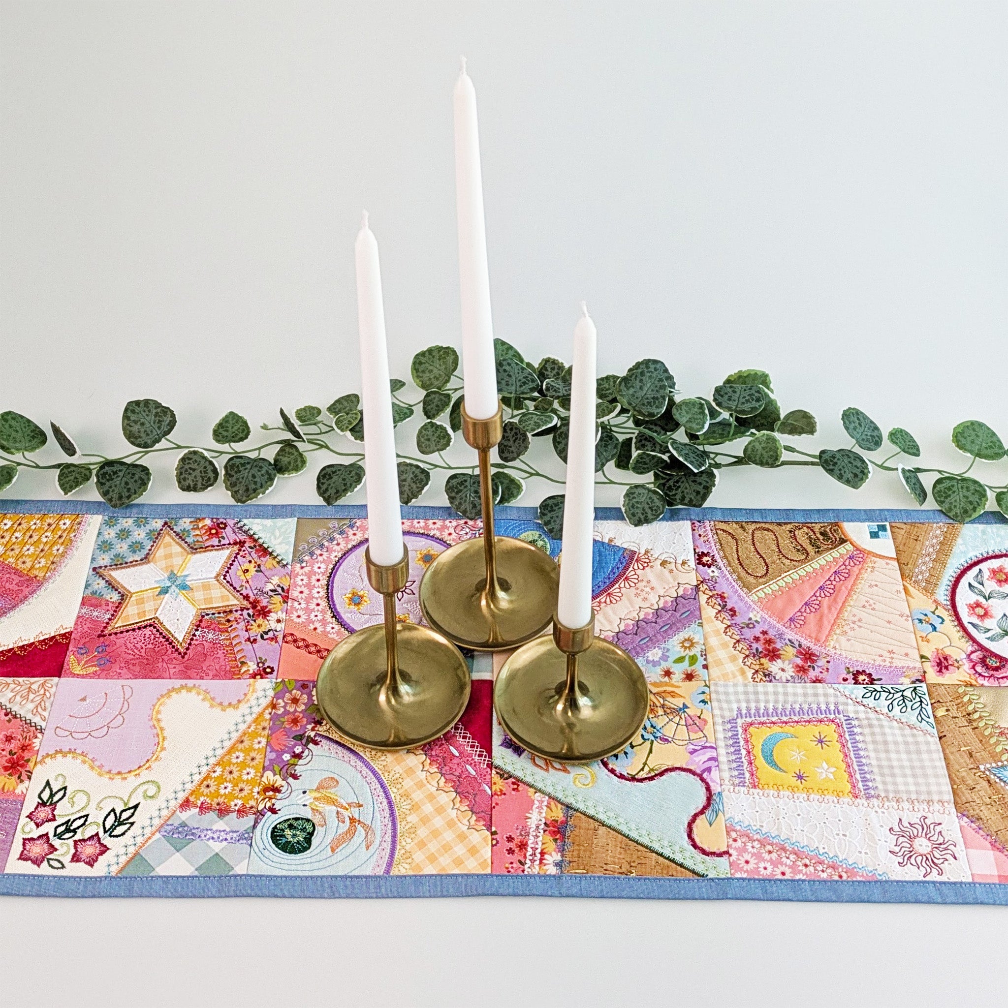 Crazy Patchwork Runner In the hoop machine embroidery designs